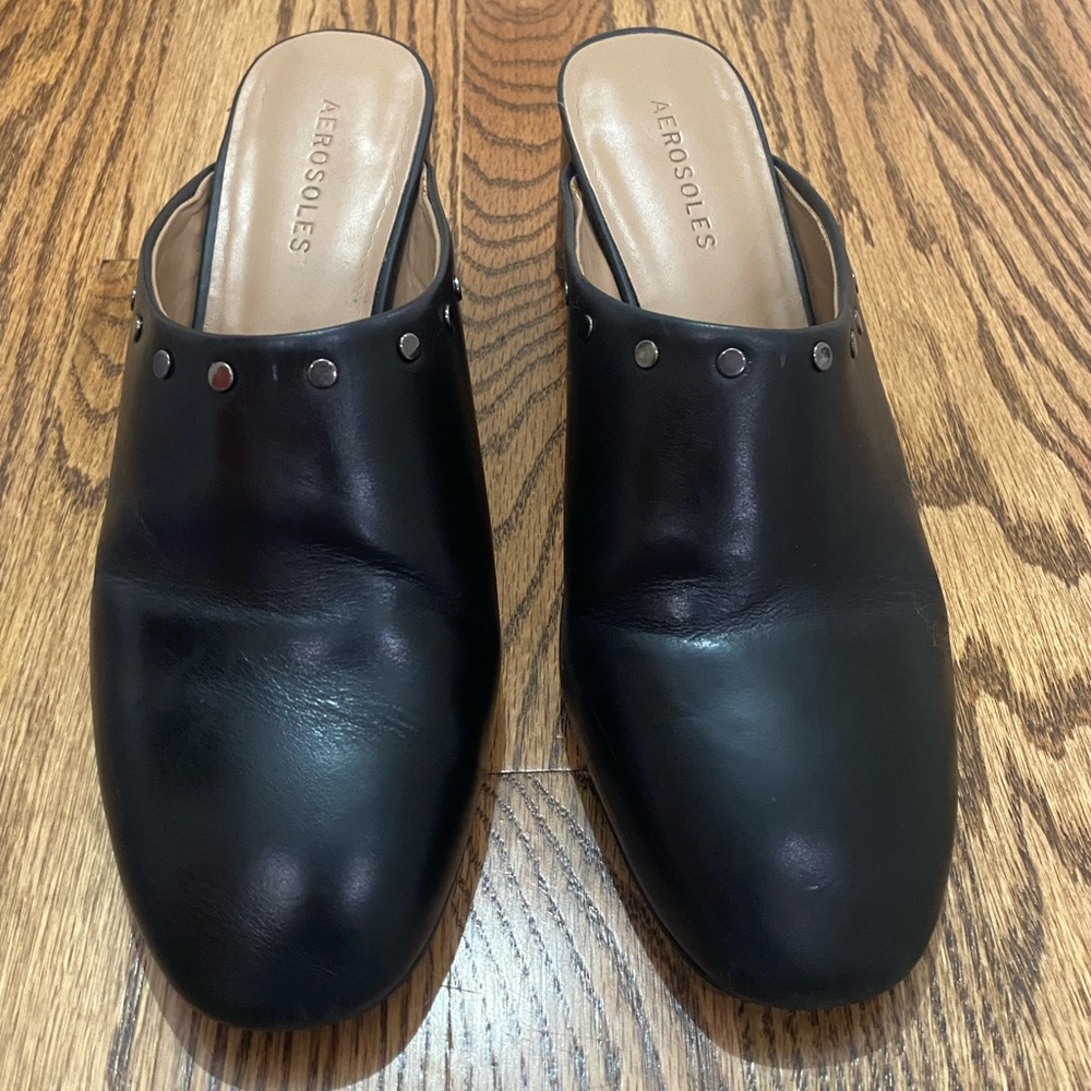 Aerosoles Black Studded Mules